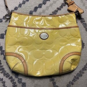 vintage authentic coach bag - yellow leather